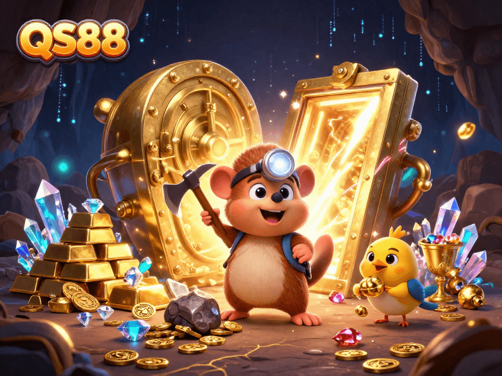 Experience thrilling adventures at QS88, where the treasure hunter explores vibrant gems and golden rewards.