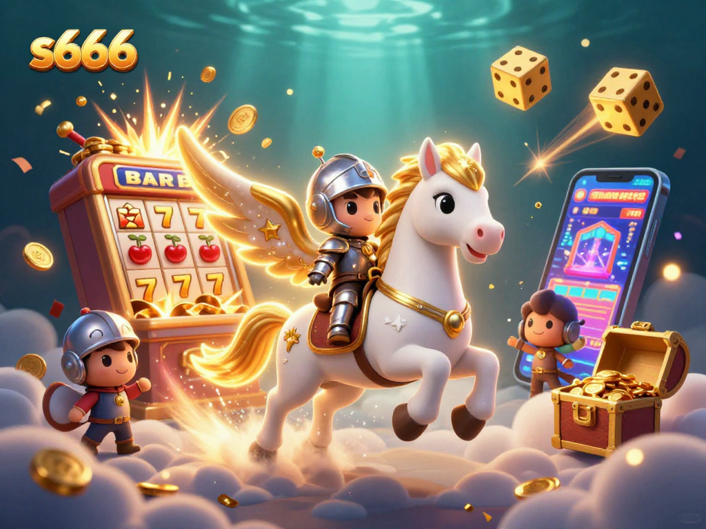 Experience the thrill of winning at s666 with this dynamic casino illustration showcasing exciting game elements.