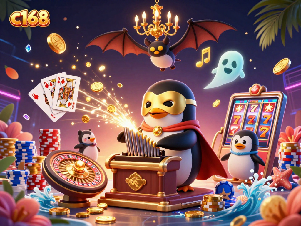 Experience thrilling wins at c168 with a vibrant 3D casino scene featuring dynamic jackpots and engaging gameplay.