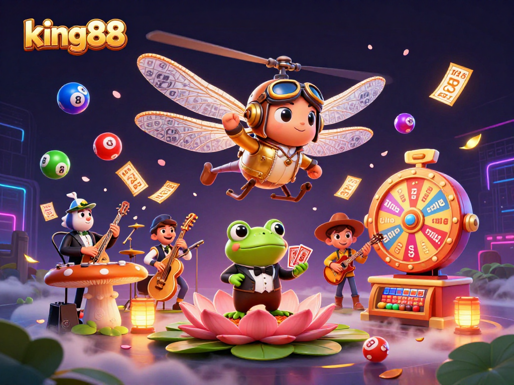 Experience the excitement of king88 with vibrant casino elements and engaging characters.
