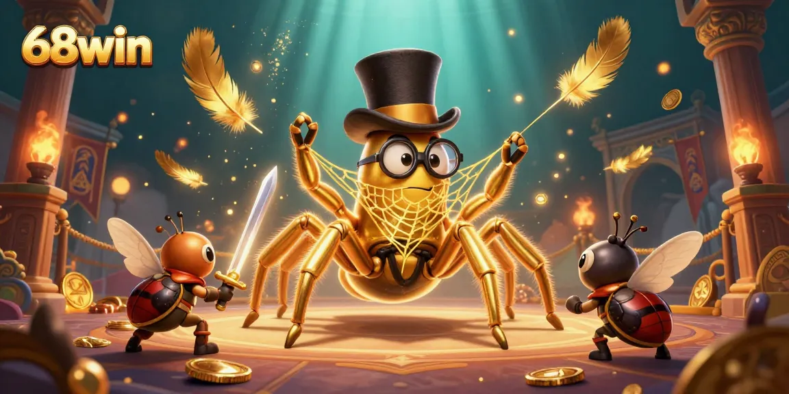 Experience thrilling wins at 68win's casino with a vibrant illustrated scene of excitement.