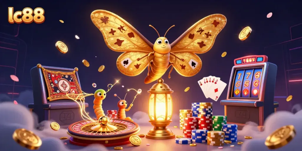 Experience excitement at lc88 with dynamic casino elements and vibrant 3D imagery showcasing gaming action.