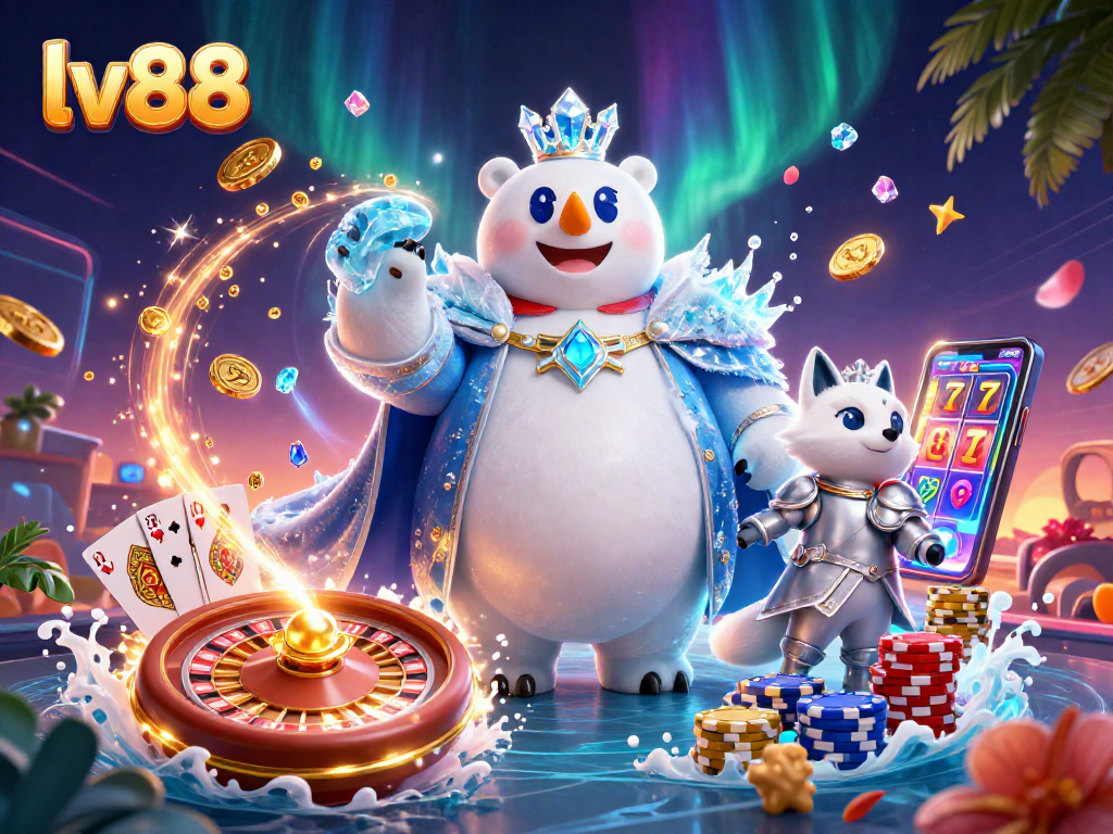 Experience winning at lv88 with thrilling casino games, featuring vibrant characters and dynamic elements.