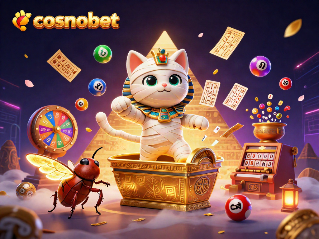 Experience exciting gameplay at Cosmobet with vibrant lottery balls and animated gaming elements.