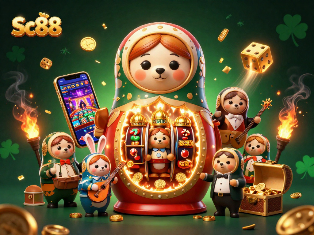 Play casino games with Sc88's exciting dynamic scene featuring rich visual elements and engaging characters.