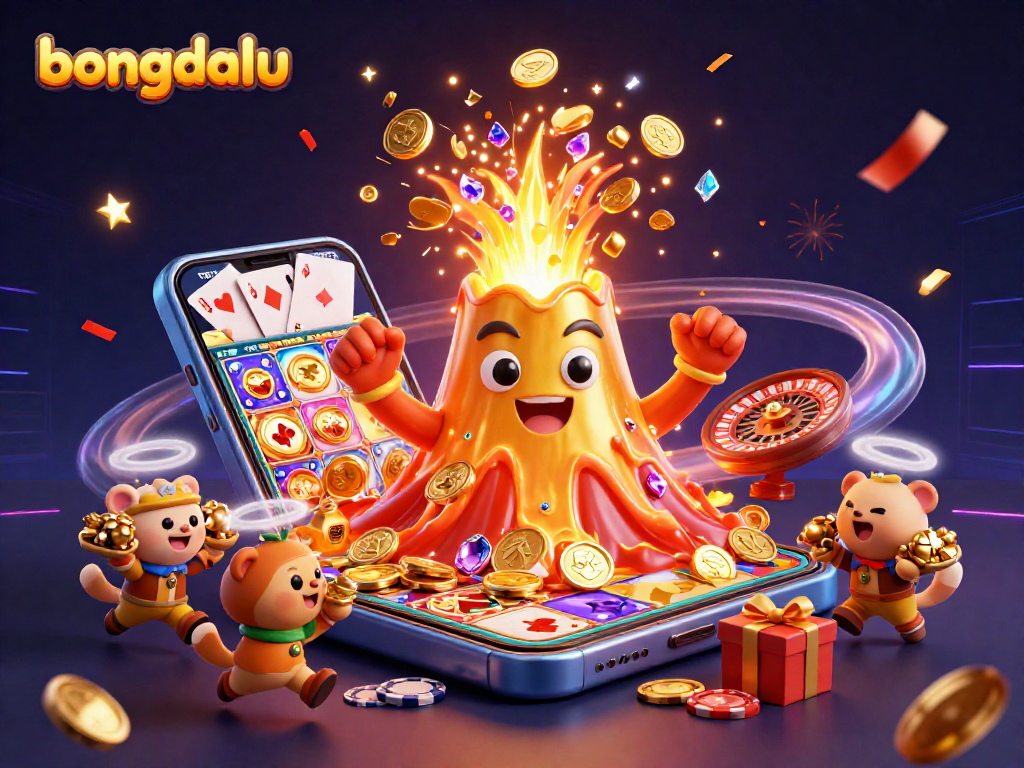 Experience the thrill of bongdalu with vibrant slot games and treasure eruptions, showcasing winning moments.
