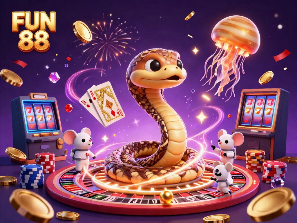 Join the excitement at FUN 88 with vibrant cosmic casino elements and betting astronauts.