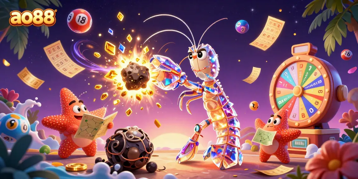 Experience ao88's thrilling action with colorful slots and dynamic prizes in a vibrant casino scene.