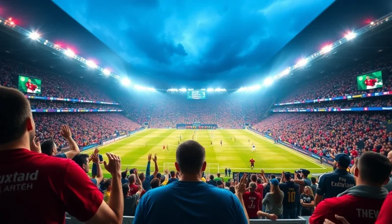 Exciting football match scene from joemadfan.com, showcasing fan engagement and live action.