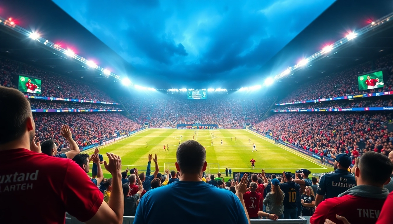 Exciting football match scene from joemadfan.com, showcasing fan engagement and live action.