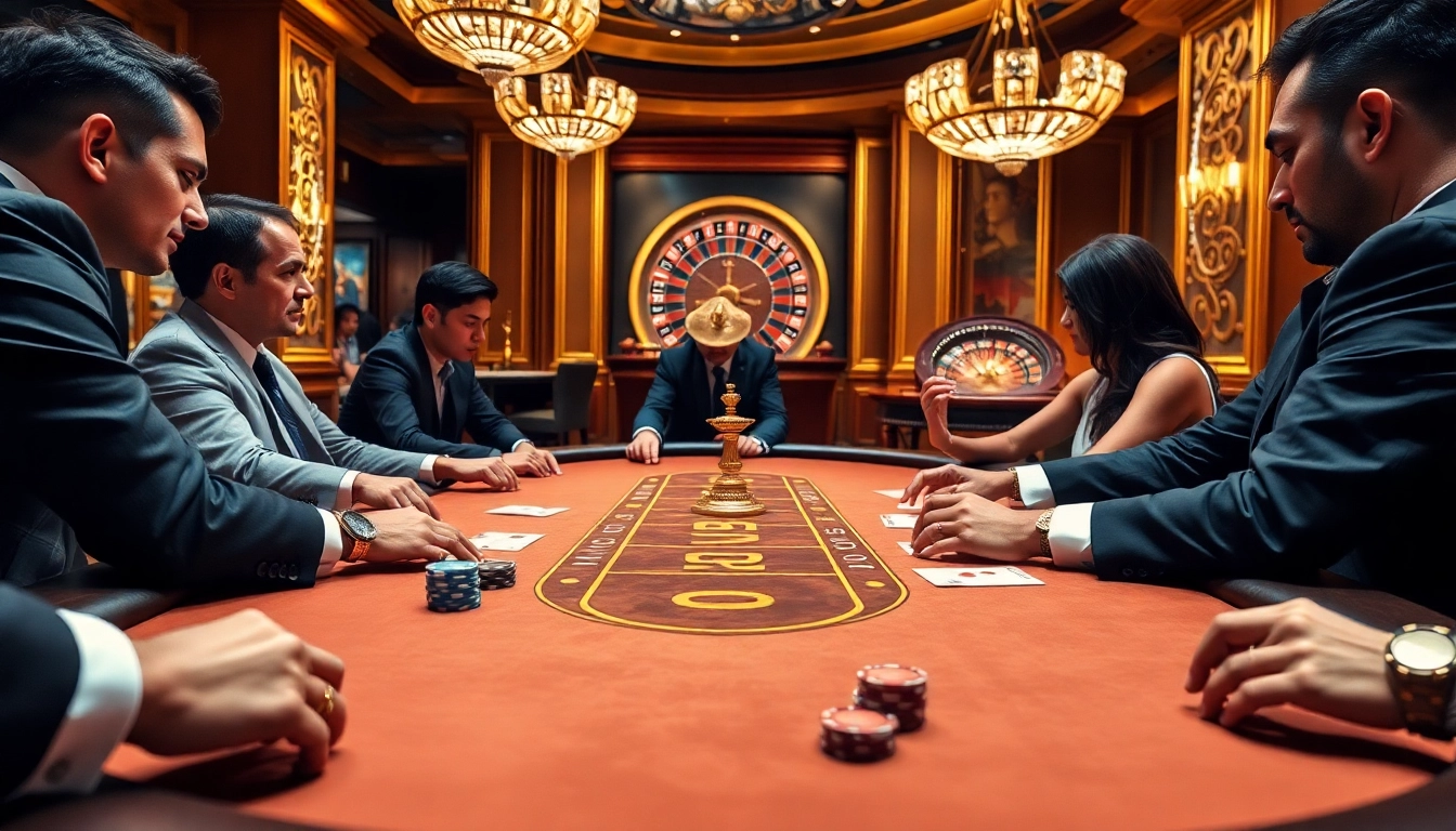 Experience the thrill of JBO gaming with players engaging at a luxurious table.