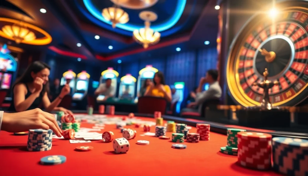 Experienced gamblers enjoy vibrant gameplay at the table with 'vào lưới' excitement.