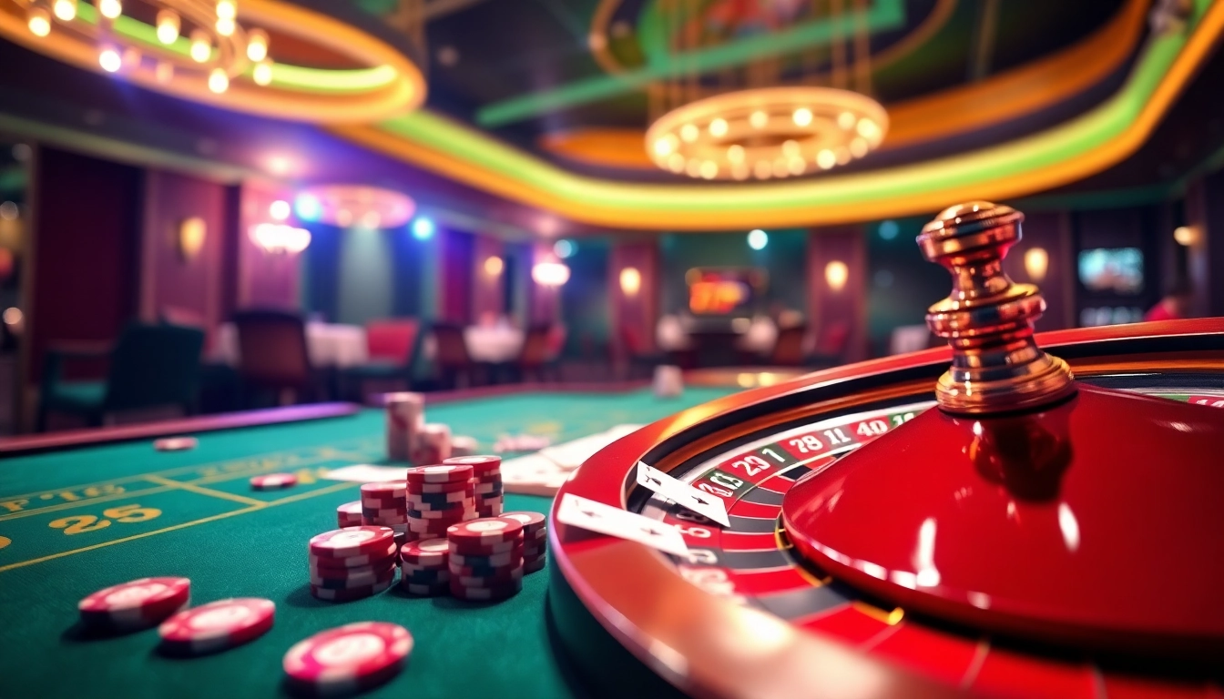 Experience exhilarating gaming strategies with 79win at a luxury casino table featuring cards and chips.