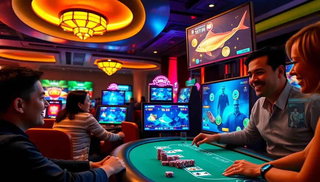 Exciting online gaming atmosphere at good88.hu.net featuring players and casino games.