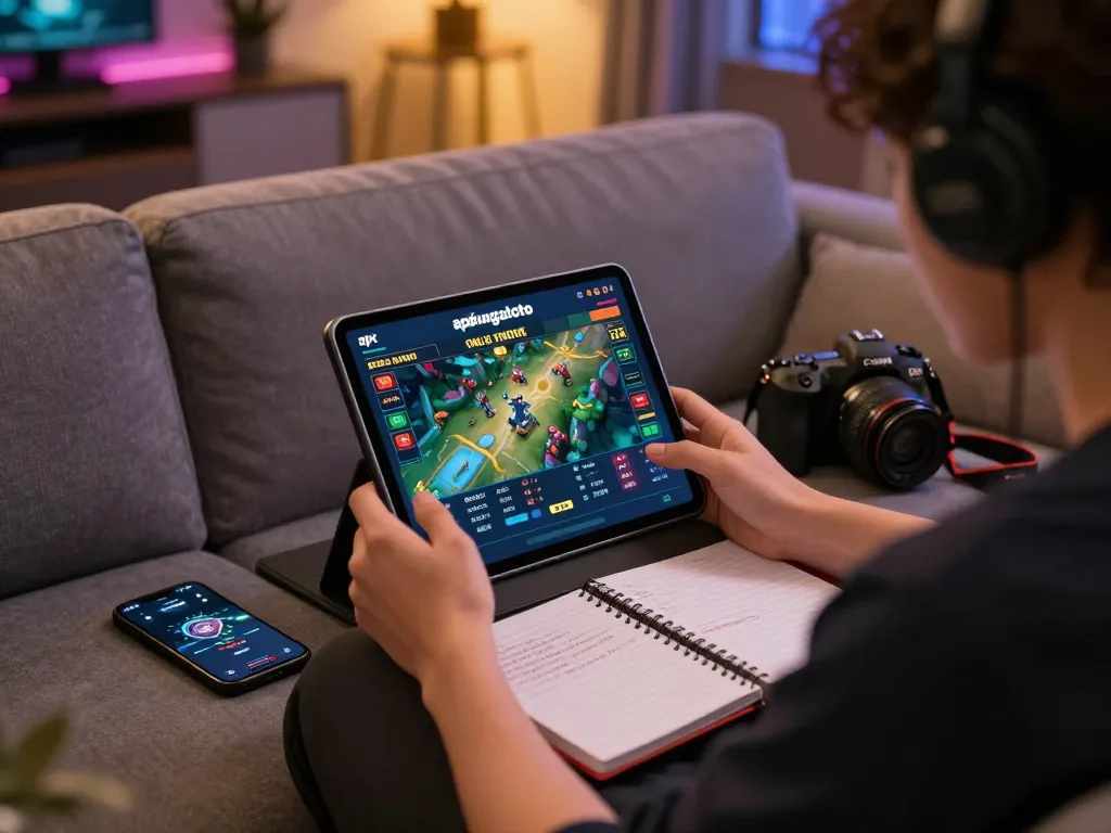 Engaging gaming session with apk sungaitoto interface on tablet showcasing responsible betting strategies.