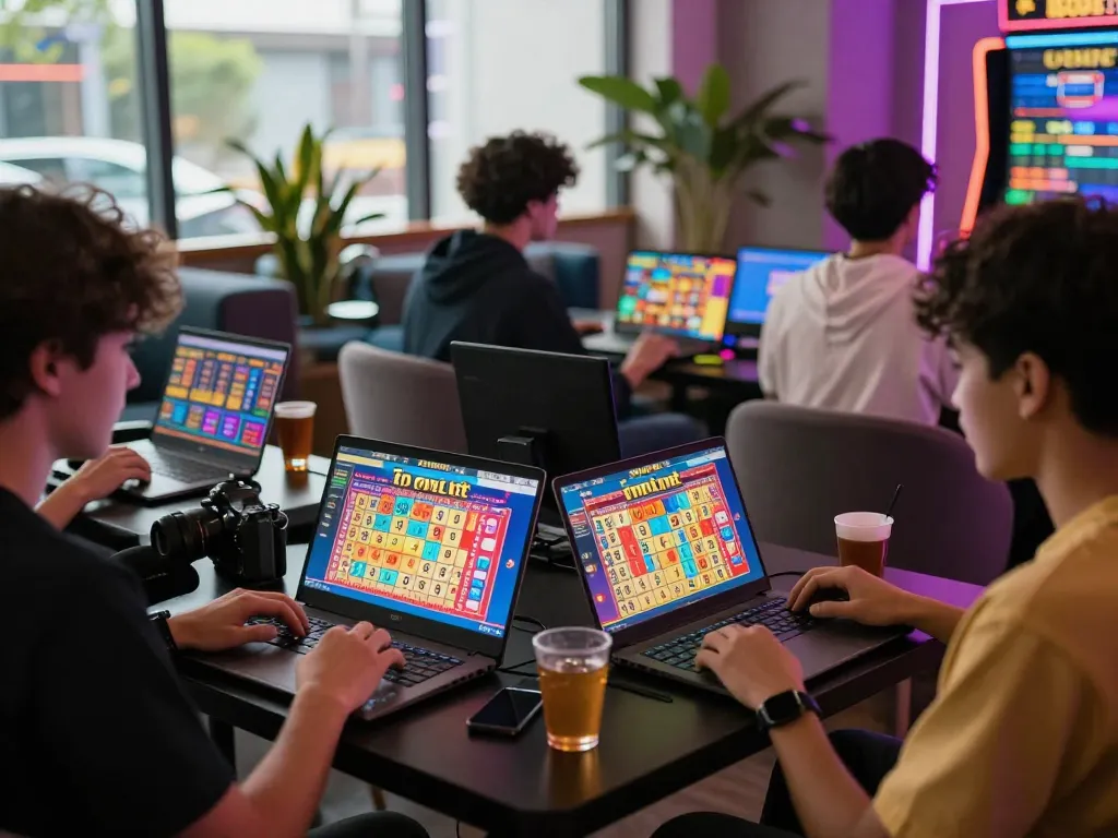 Engaging scene of players enjoying lô đề online lottery games in a vibrant atmosphere