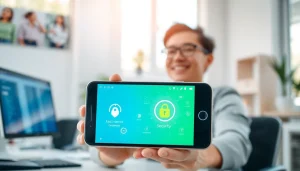 快连下载应用界面在移动设备上，展示快速连接图形。