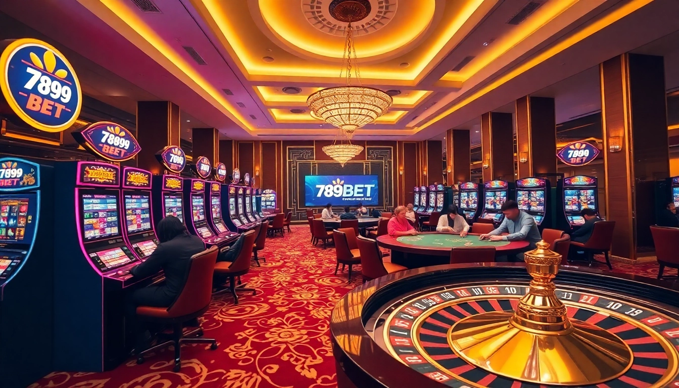 Experience the excitement at Trang chủ 789BET with vibrant casino visuals of gameplay.