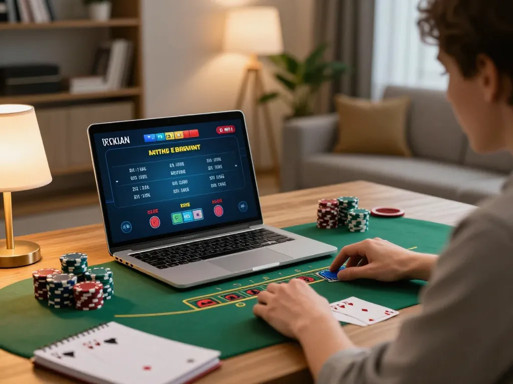 Player engaging in blackjack on okwin platform while managing bankroll effectively