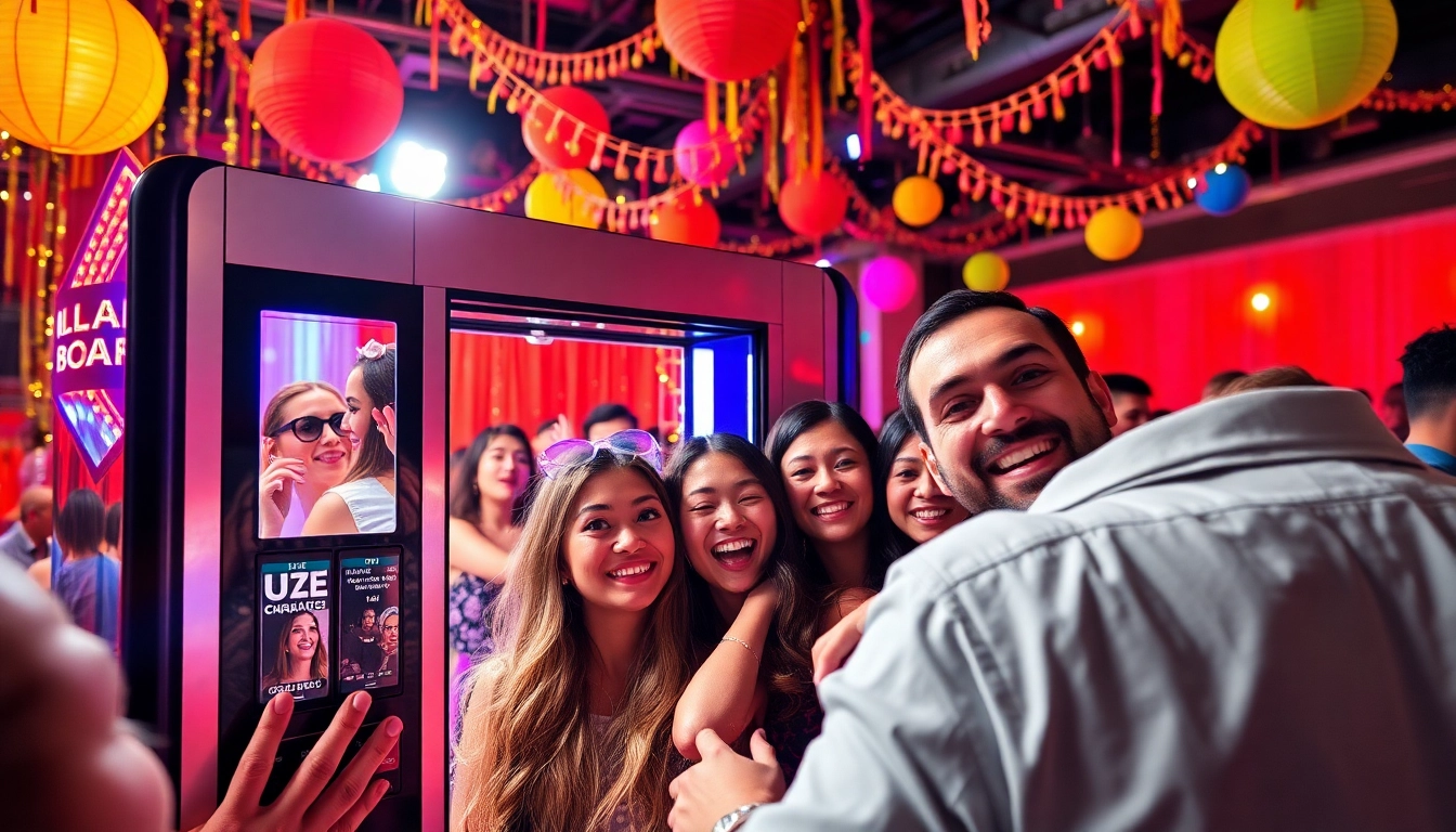 Capture fun moments with a photo booth rental chicago at vibrant events with colorful props.