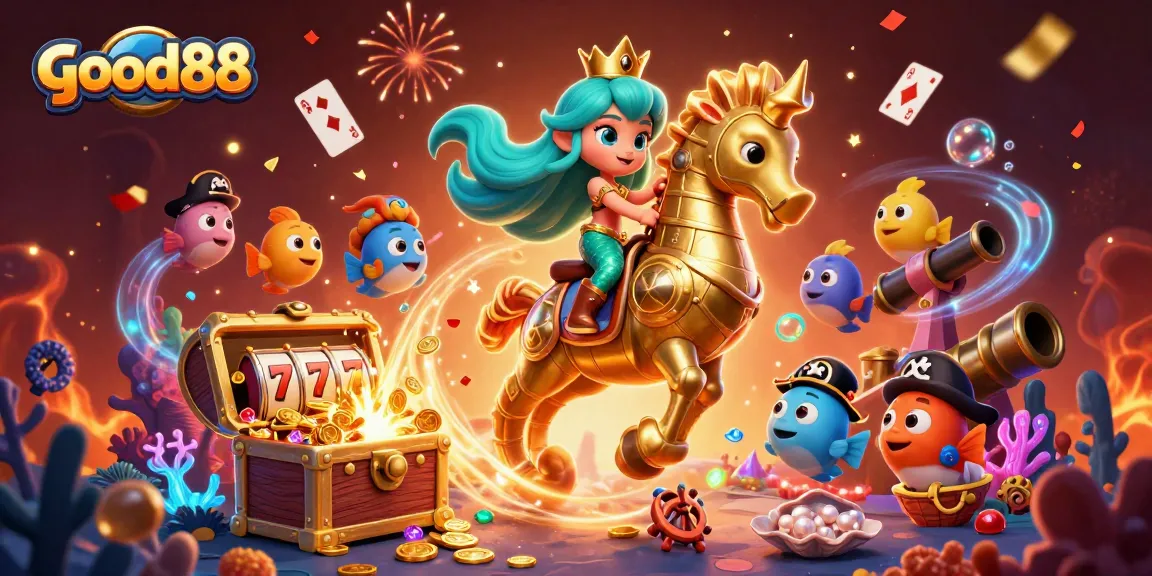 Engage with good88's vibrant casino world, where the mermaid princess leads exciting slot adventures!