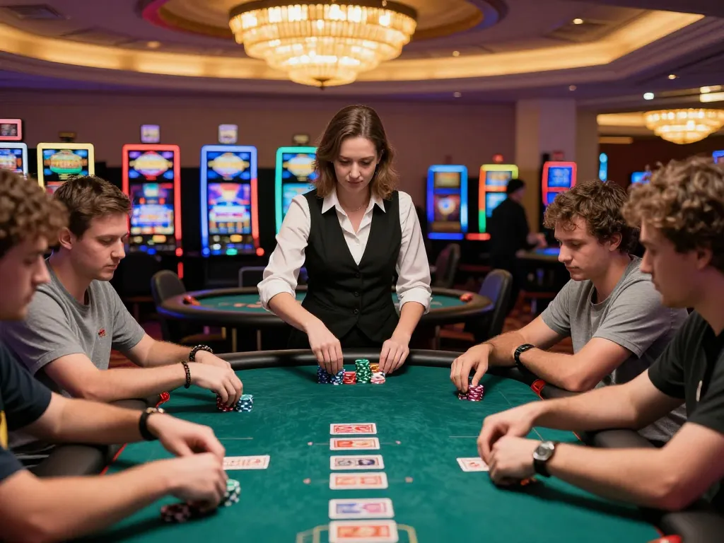 In a thrilling poker match at a luxurious casino, intense gamers engage in strategy amid concerns of HM88 lừa đảo.