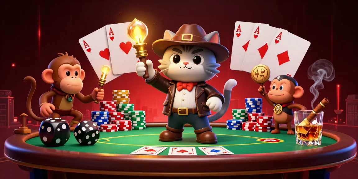 Dive into action with daga88, as the explorer cat uncovers treasures among casino artifacts.
