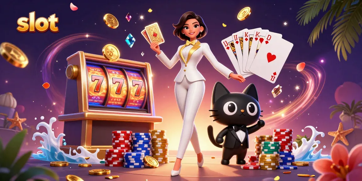 Spin in style with vibrant slot reels, glamorous characters, and flying coins!