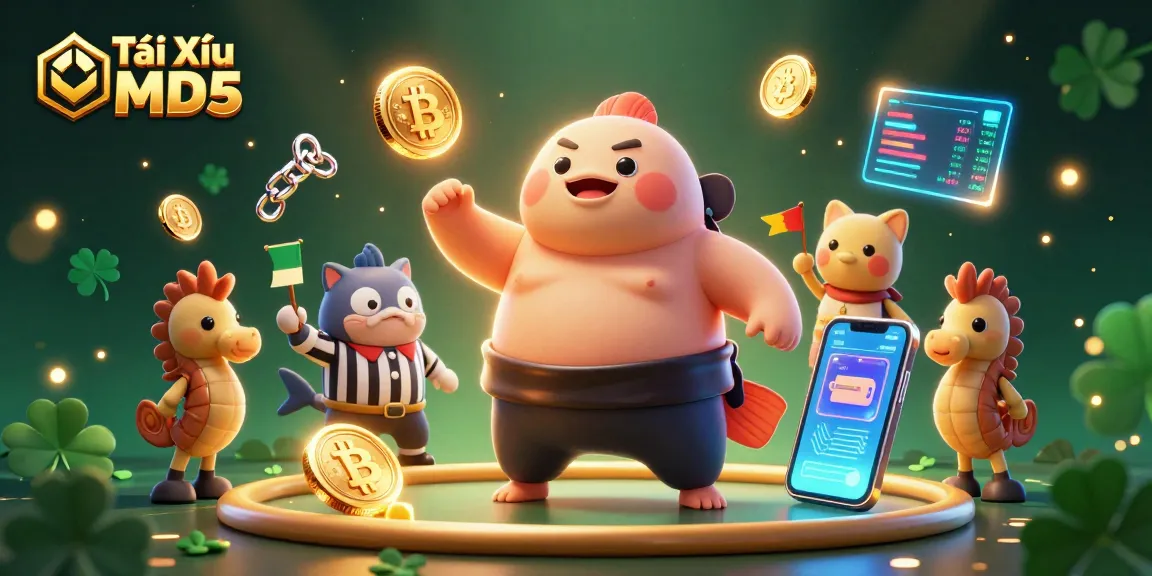 Experience the thrilling gameplay of Tài Xỉu MD5 with lively characters and vibrant casino elements.