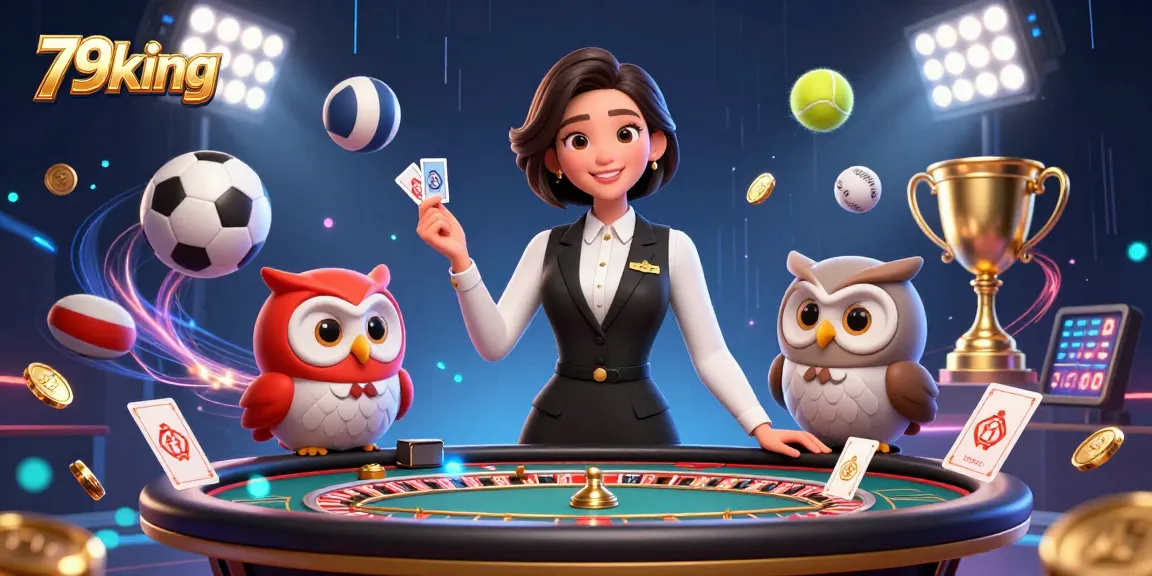 Experience the thrill of betting at 79king with engaging dealers and vibrant casino elements.