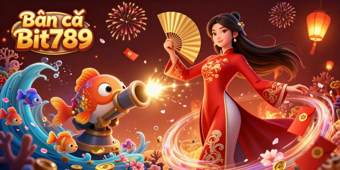 Experience the exciting action of Bắn cá Bit789 in this vibrant underwater fishing game scene.