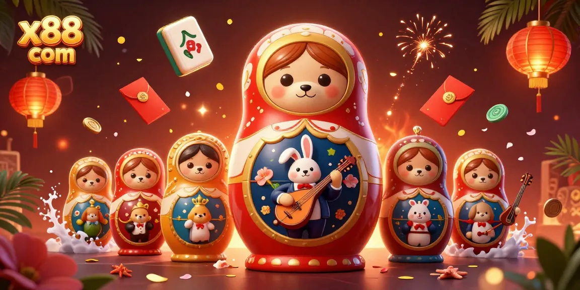 Experience the excitement of gaming at x88 com with a lively 3D casino illustration featuring fun characters.