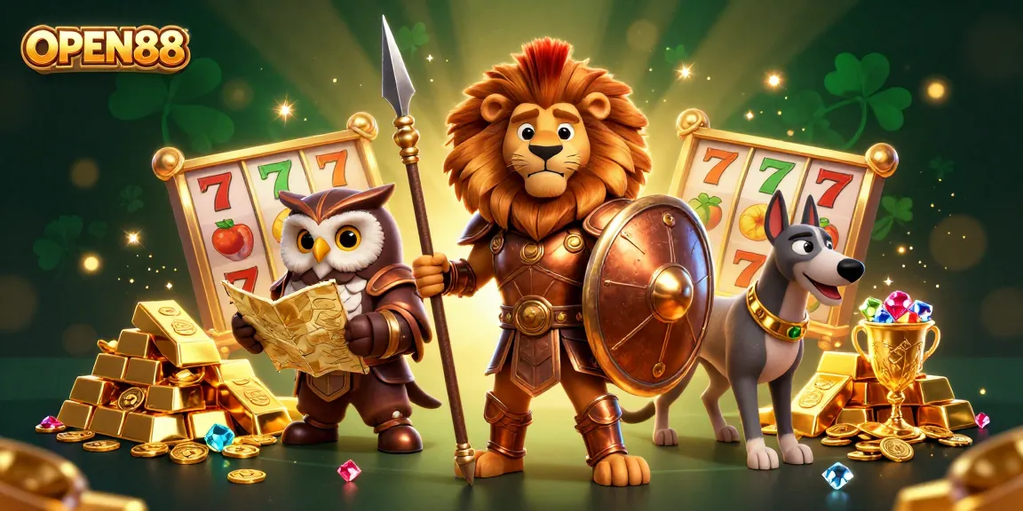 Experience the thrill of OPEN88 casino games with vibrant slot reels and riches!
