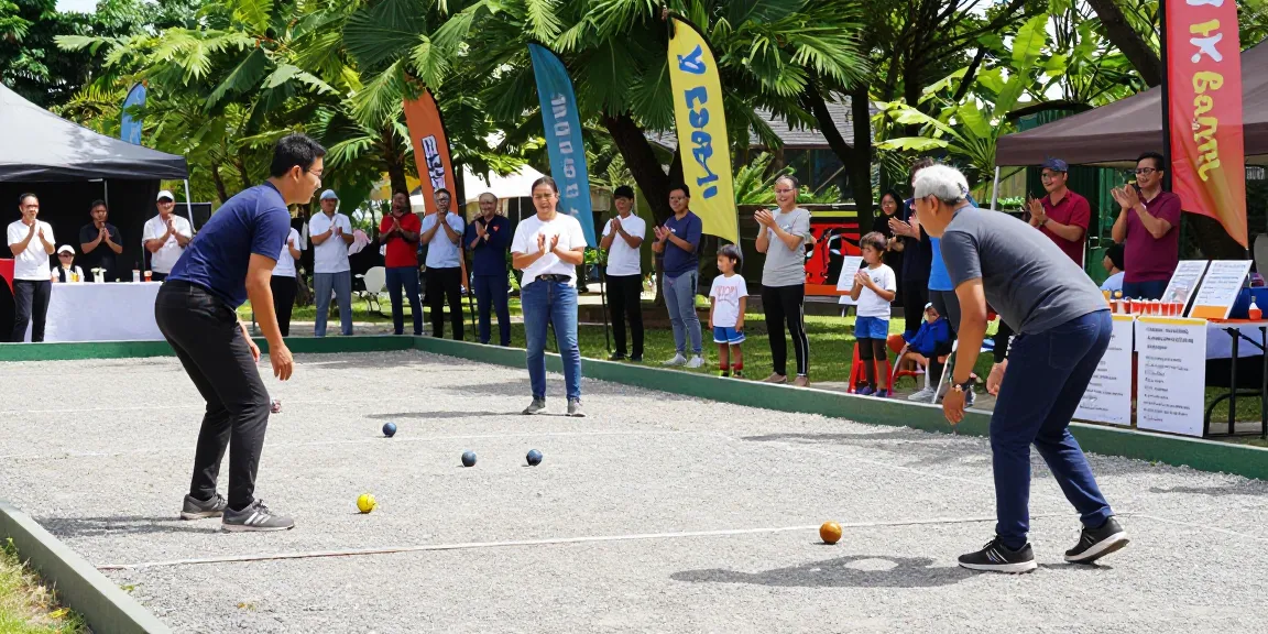 Community petanque tournament highlighting enthusiasm at fopikotapalu.org event with players and spectators.