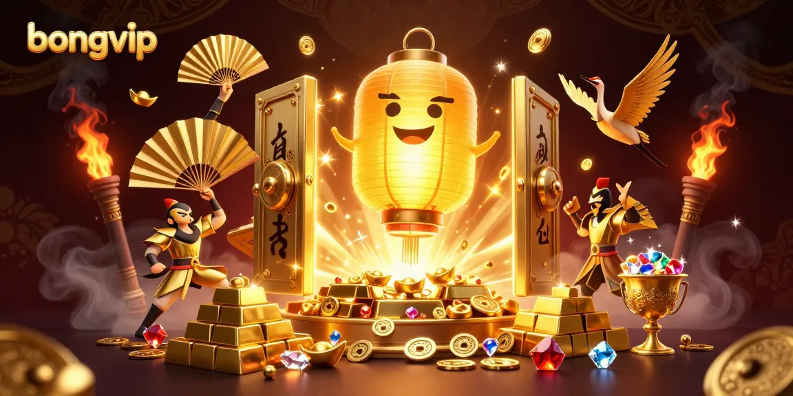 Experience excitement and winning strategies at bongvip's vibrant casino scene featuring golden treasures.