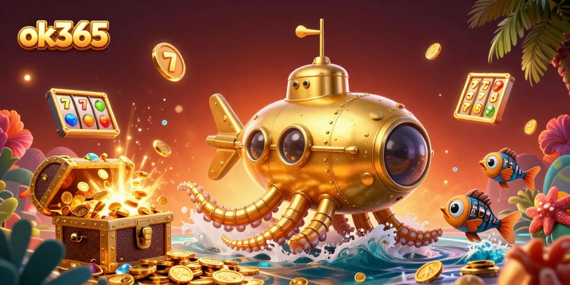 Experience exciting gaming with ok365 in a vibrant 3D underwater casino adventure.