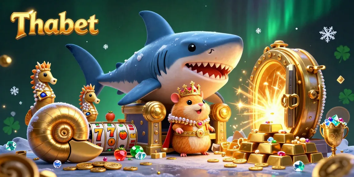 Thabet showcases a dynamic 3D casino scene featuring the golden hamster king surrounded by riches, engaging players.