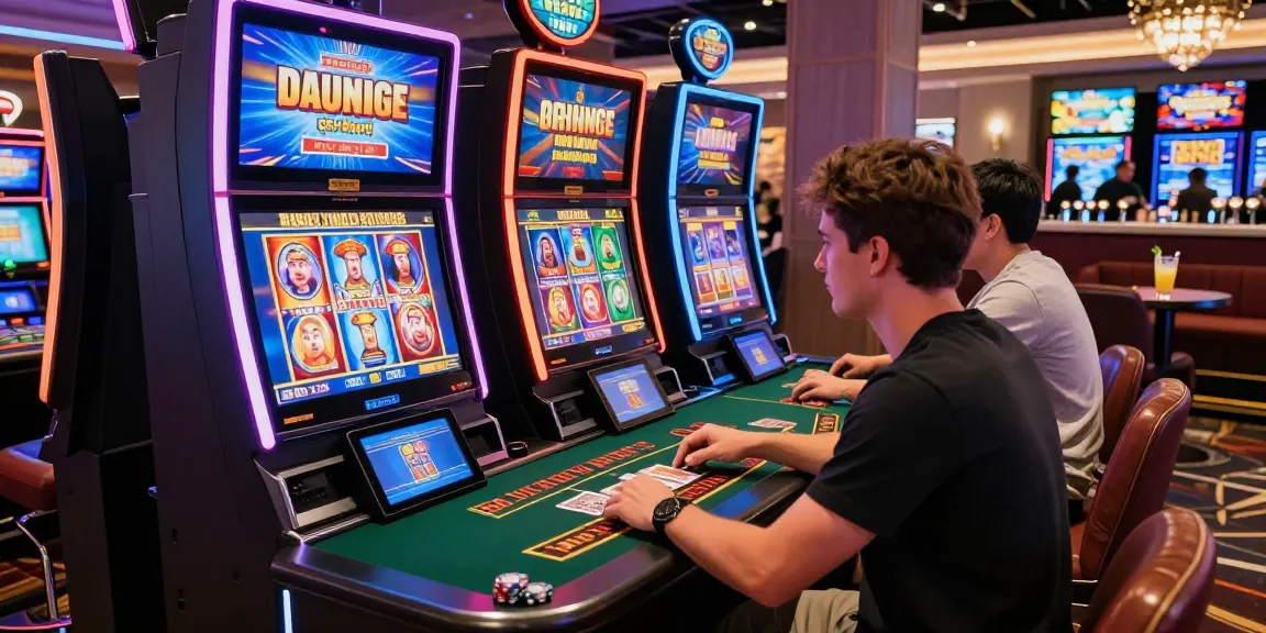 Player enjoying slots at a vibrant credit card casino, capturing excitement at https://eviz.org.uk