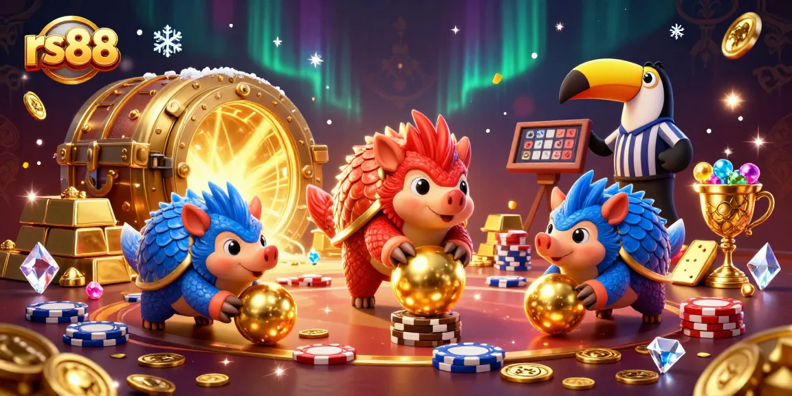 Experience the thrill of rs88 with competitive pangolins bowling through poker chips in a vibrant casino.