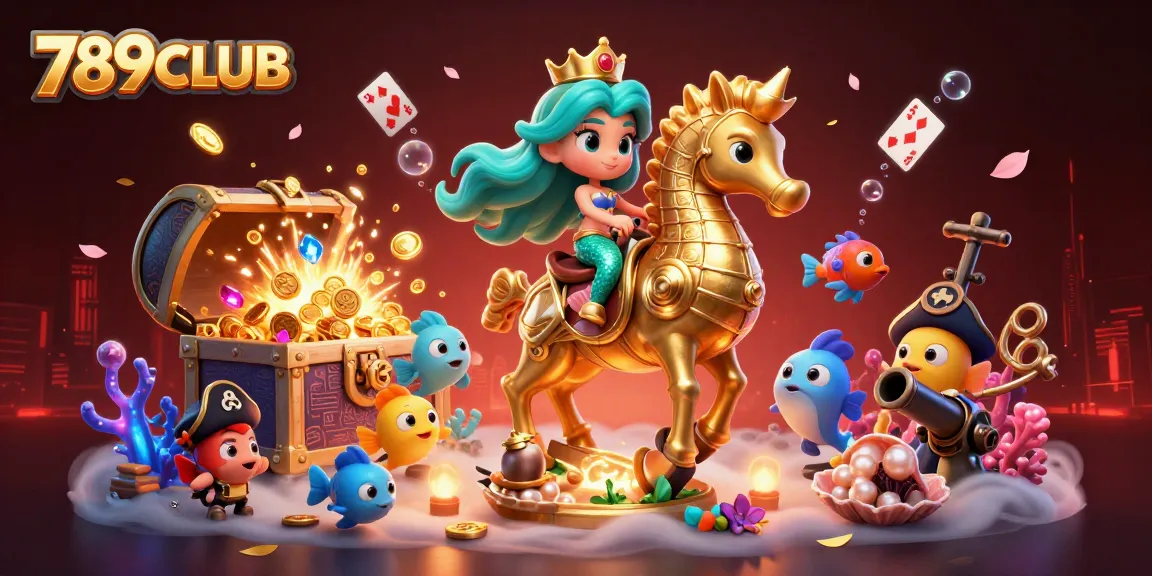 Join the excitement at 789CLUB with vibrant underwater treasures and enchanting characters.