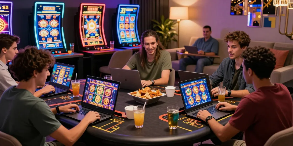 Engaging scene of players at credit card casinos UK enjoying games with vibrant casino atmosphere.