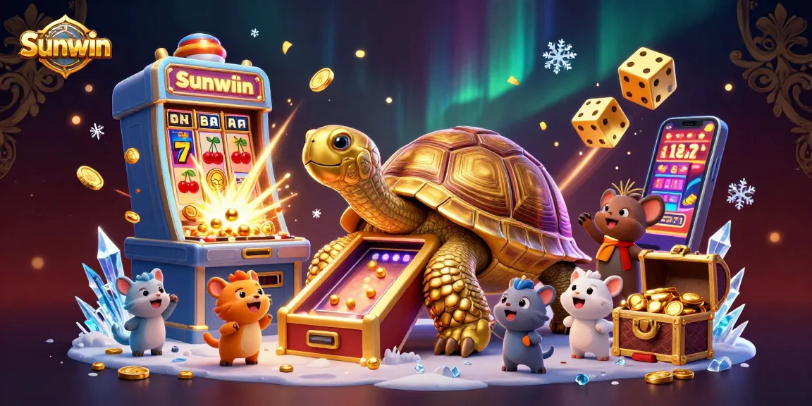 Spin jackpots and win big with Sunwin's vibrant casino-themed illustration.