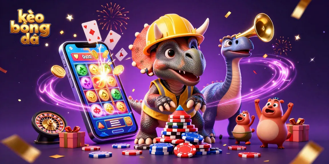 Experience thrilling kèo bóng đá action with a vibrant 3D scene celebrating sports betting.